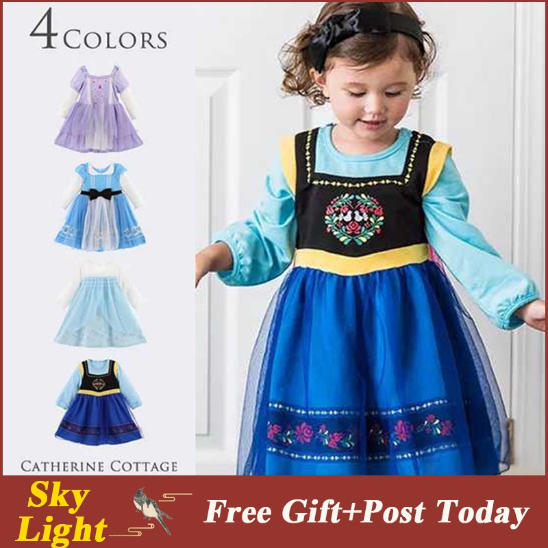 Blue Dress Anna Frozen Princess Dress Princess Anna Elsa Dress For