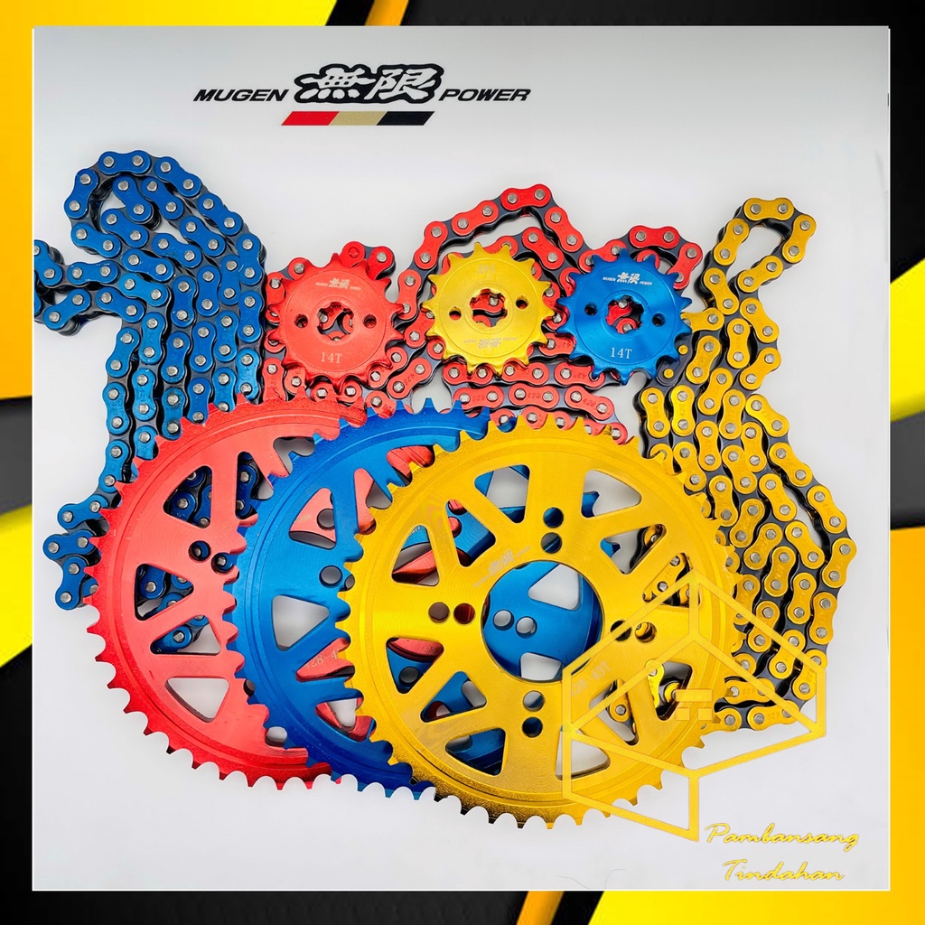 Mugen Chain and Sprocket Set Raider 150(428-14T/43T-132L)Color | Shopee ...