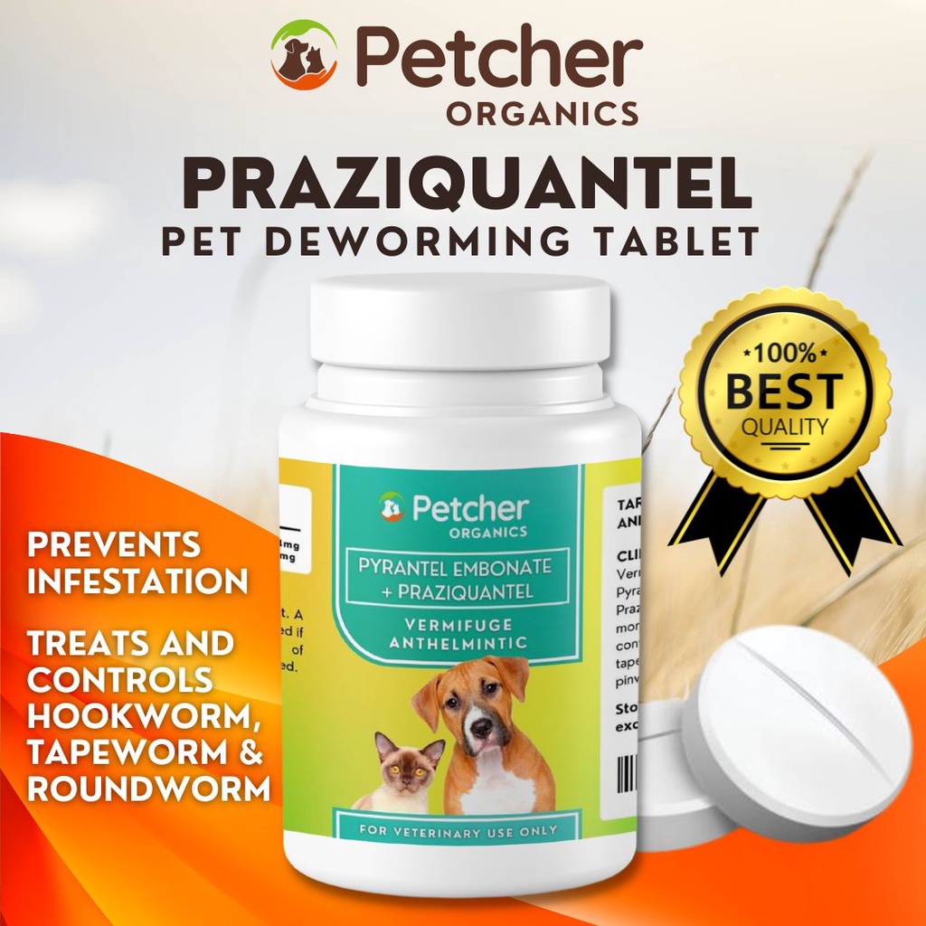 Petcher Praziquantel Dog Deworming Tablet Worm Rid Treatment Remove