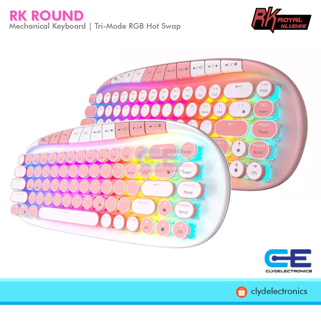 RK Round Pink Gaming Keyboard Hot Swap RGB | Shopee Philippines