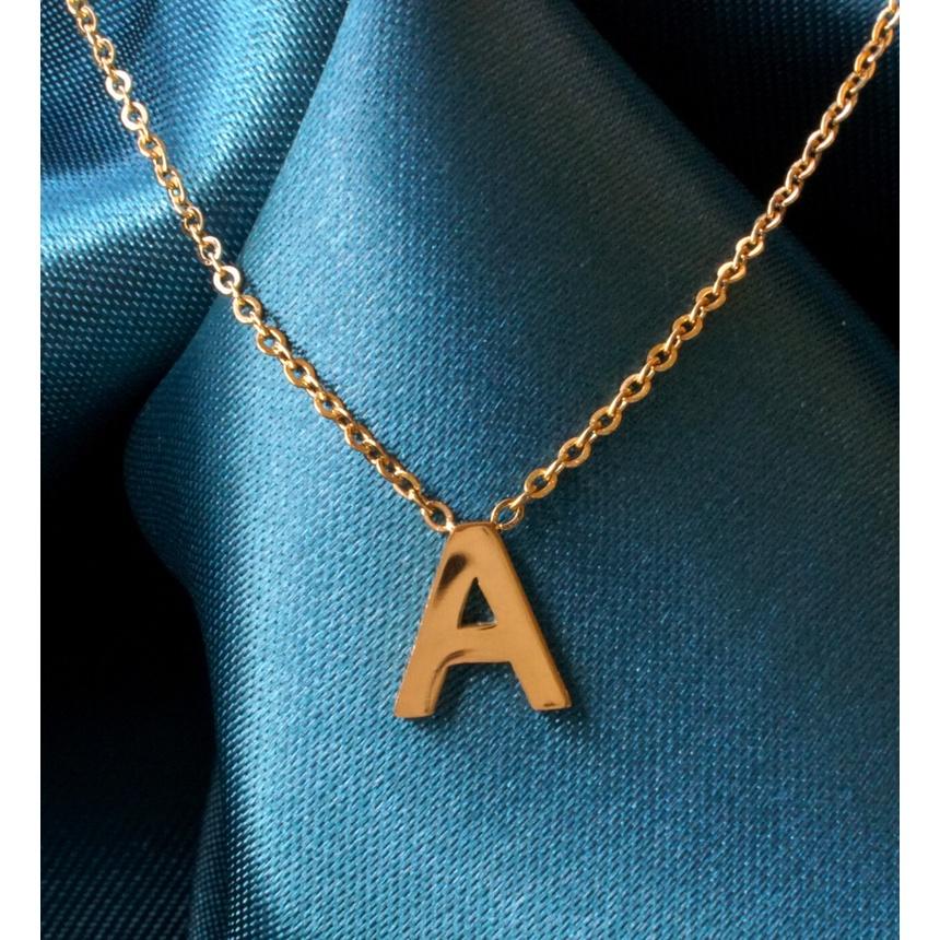 HB Jewelry LETTER A Gold Plated Letter A Pendant Chain Necklace Fashion