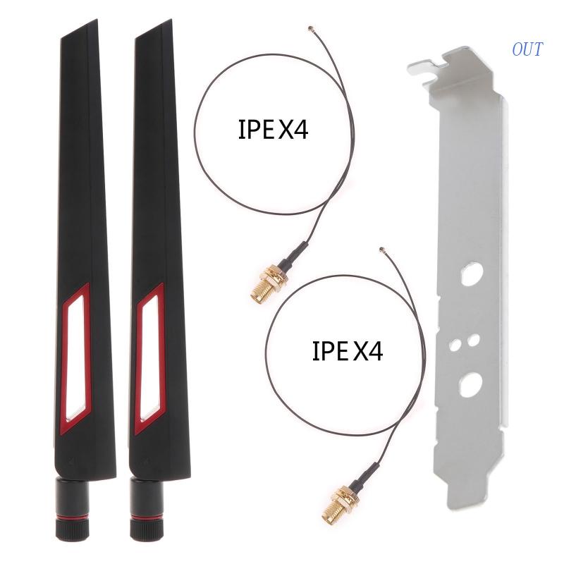 OUT RP-SMA IPEX MHF4 WiFi Antenna sets for for M.2 AX210 AX200 Wireless ...