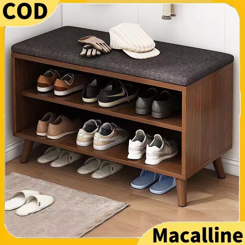 COD Ready Stocks Finelife Shoes Rack Double Storage Simple Footstool ...