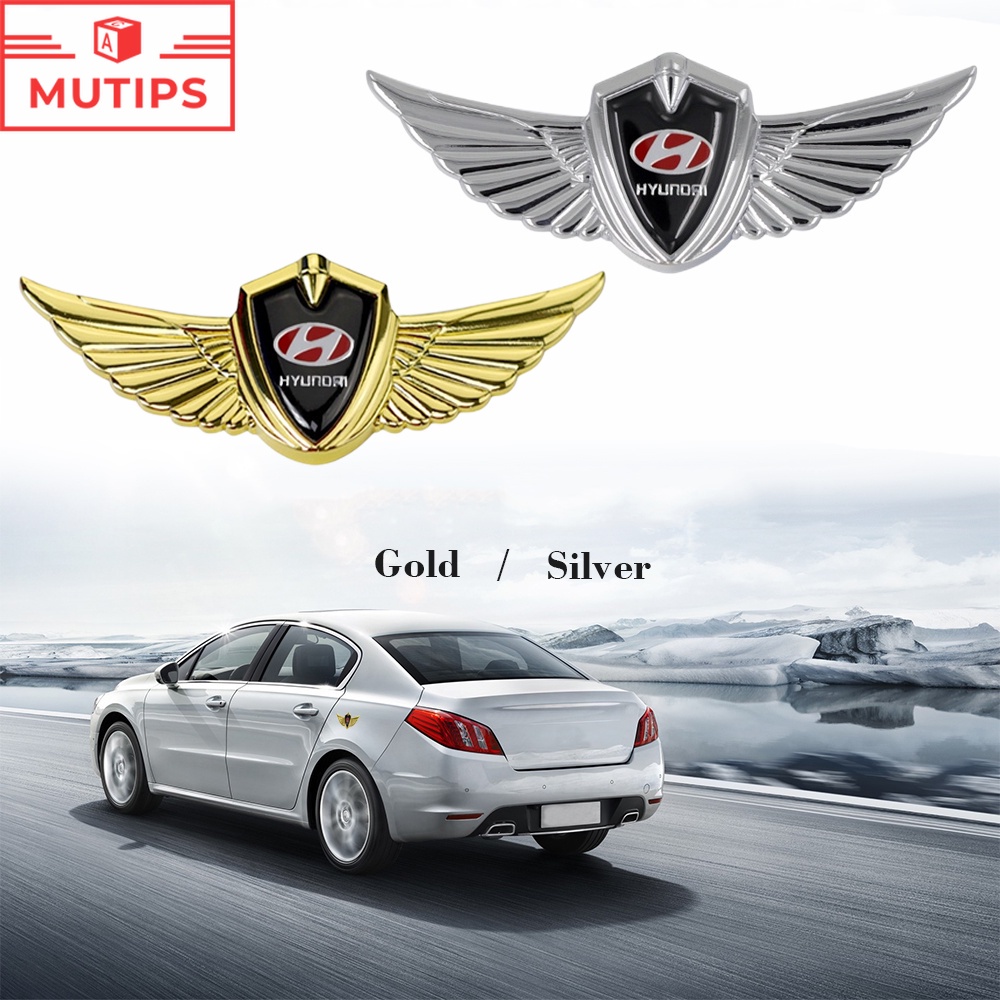 Hyundai Car Body 3D Metal Logo Wings Sticker Decoration Emblem For