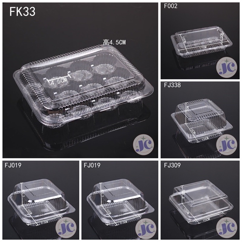 10pcs Plastic Clamshell Clear Food Container Clamshell Pastry Container