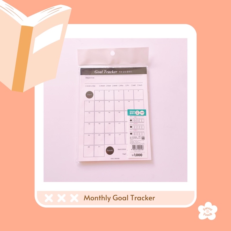 A5 Goal Habit Tracker Korean Study Motivation | Shopee Philippines