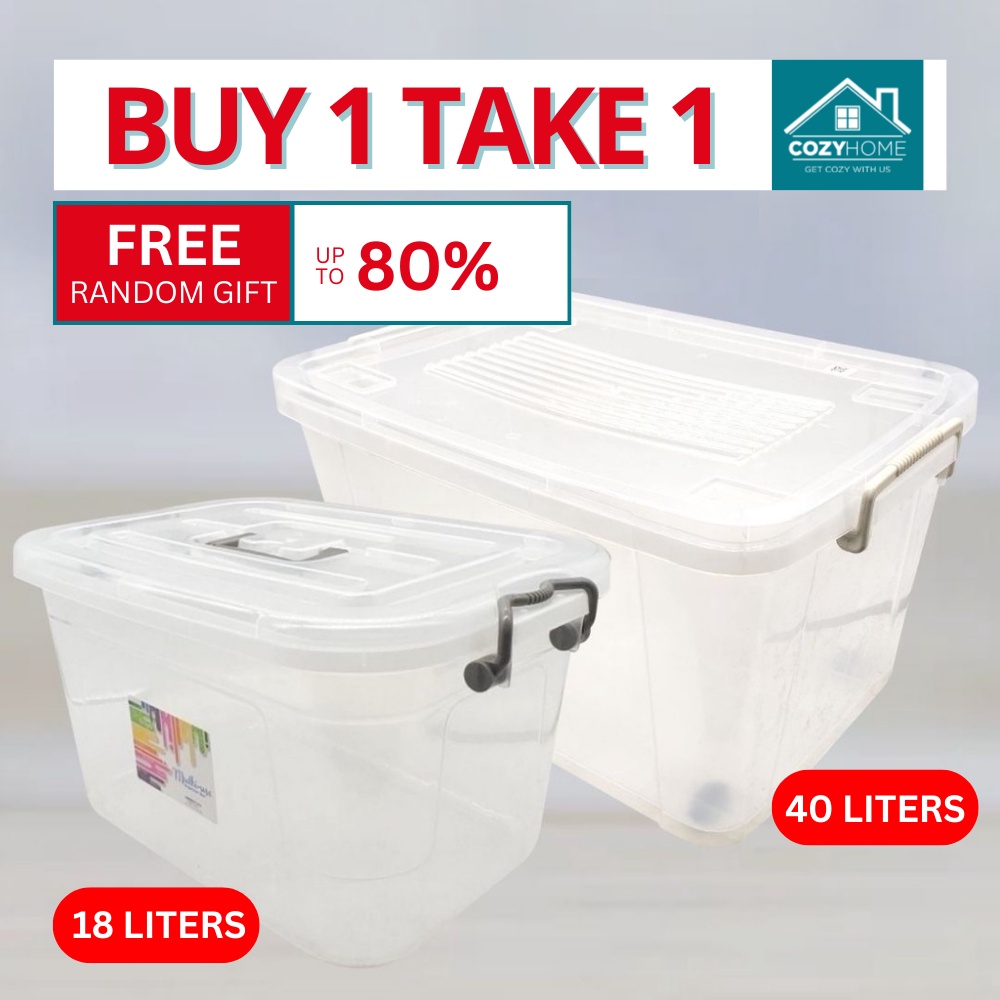 Cozyhome Buy 1 Take 1 Storage Box, Clear storage box, Plastic storage ...