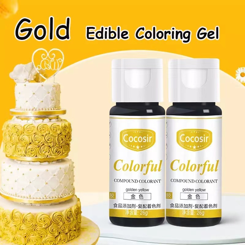 Gold Edible Food Coloring Gel Based Food Color Powder for Cake