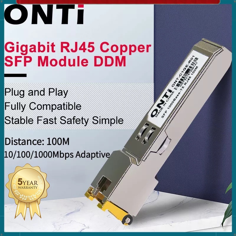 ONTi SFP To RJ45 Module Gigabit Optical Adapte Module 1000BASE-T SFP ...