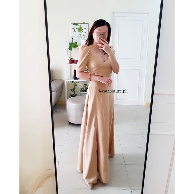Shop beige filipiniana dress for Sale on Shopee Philippines
