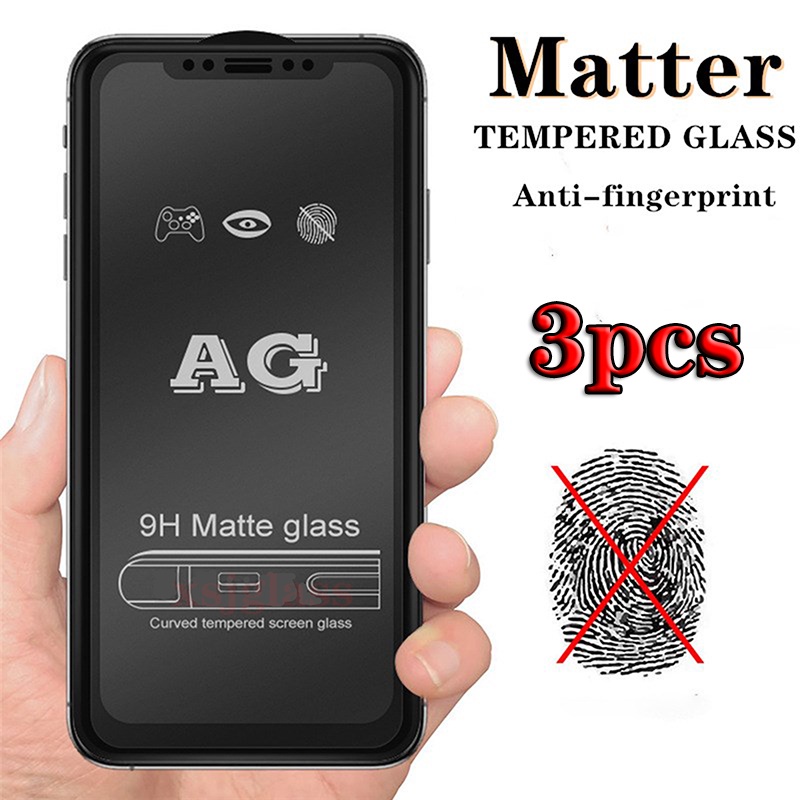 3PCS AG Matte Screen Tempered glass For iPhone 11 14 13 12 Pro Max 6 8