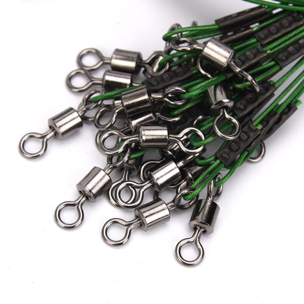 10pcs 50cm Fishing Line Leader Wire Test 88Lbs/40kg Anti-bite Steel ...