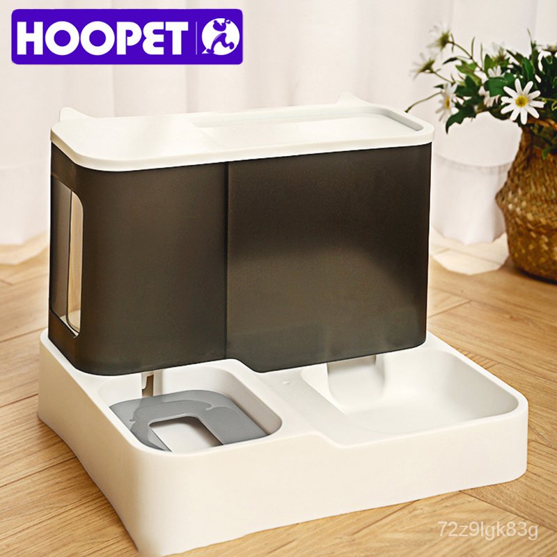 HOOPET Big Capacity Cat Automatic Feeder Water Dispenser for Cats Puppy Transparent Visual