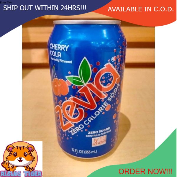 355ml Zevia Zero Calorie & Sugar Soda Cherry Cola Naturally Flavored
