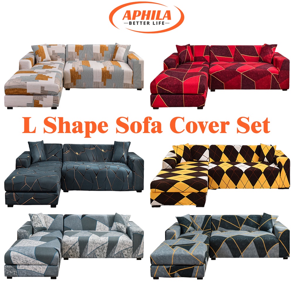 Aphila L Shape Sofa Cover Set Stretch Sofa Covers 2 Pcs Sofa Cover Set