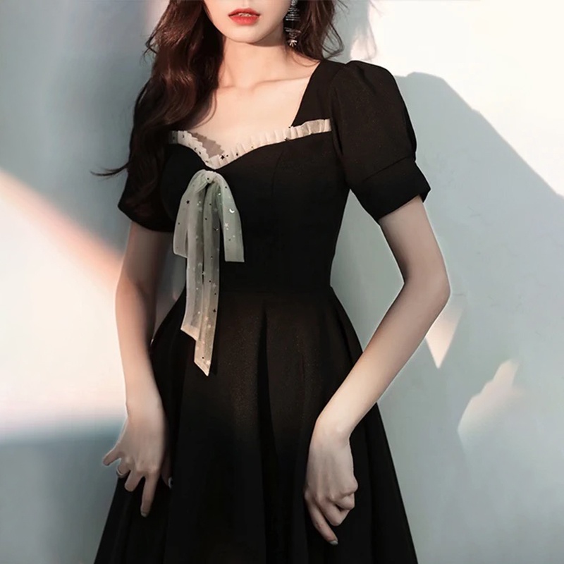 Korean midi black dress for woman Casual dress Plus Size dress 3xl cocktail dress best seller