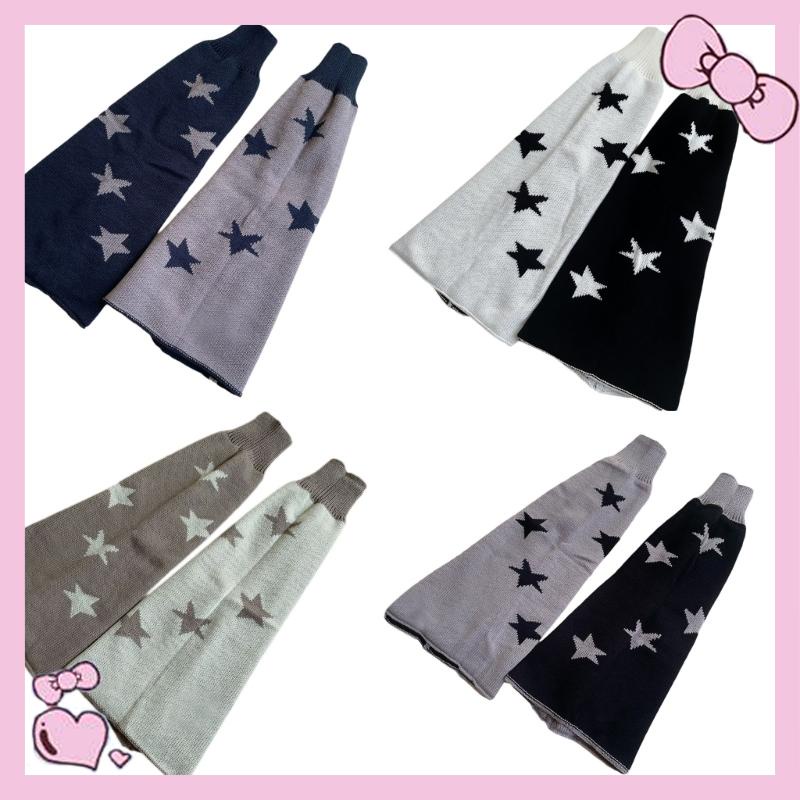 Time Women Star Knit Foot Cover Socks Gothic Punk Flared Baggy Leg