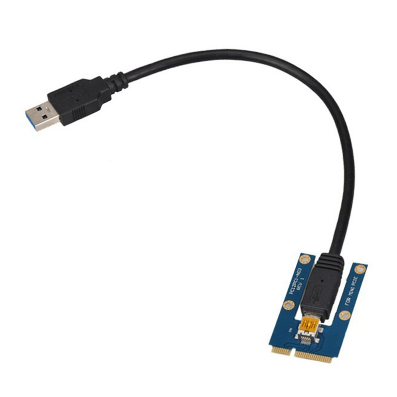 USB 3.0 Mini PCI-E to PCIe PCI Express 1X to 16X Extender Riser Card ...