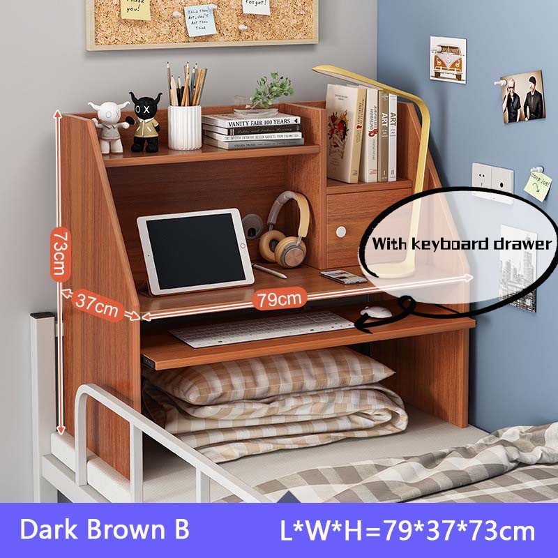 Lazy Bed Desk Bedside table Study table with keyboard and drawer In