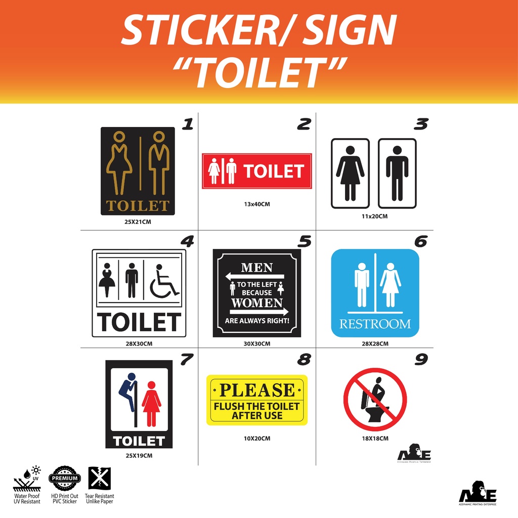 Toilet Sticker WC Sticker Premium Quality | Shopee Philippines