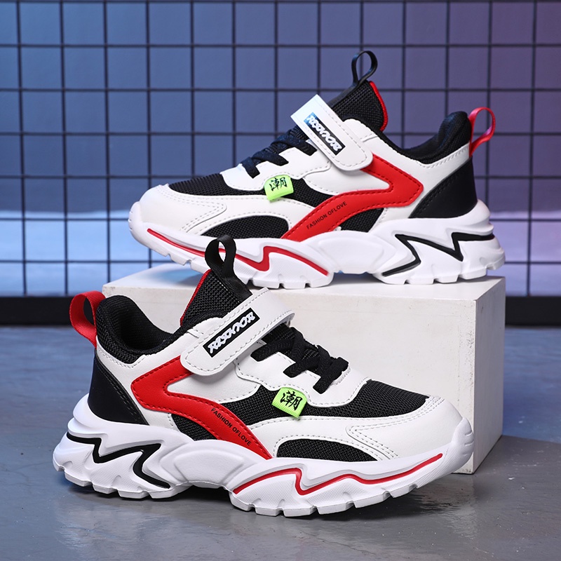 Kids Running Shoes Sport Shoes Boys Sneakers Outdoor Light Tenis Basket  Footwear Red Black Girl Breathable Soft Shoes Size 26-40