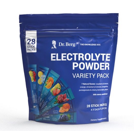 Dr. Berg Electrolyte Powder Stick 1,000 mg Potassium Electrolytes Drink