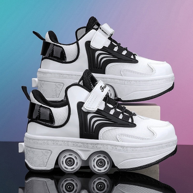 New 2024 Deformation Shoes New Four Wheel Riot Shoes Riot Roller Skates Retractable Shopee