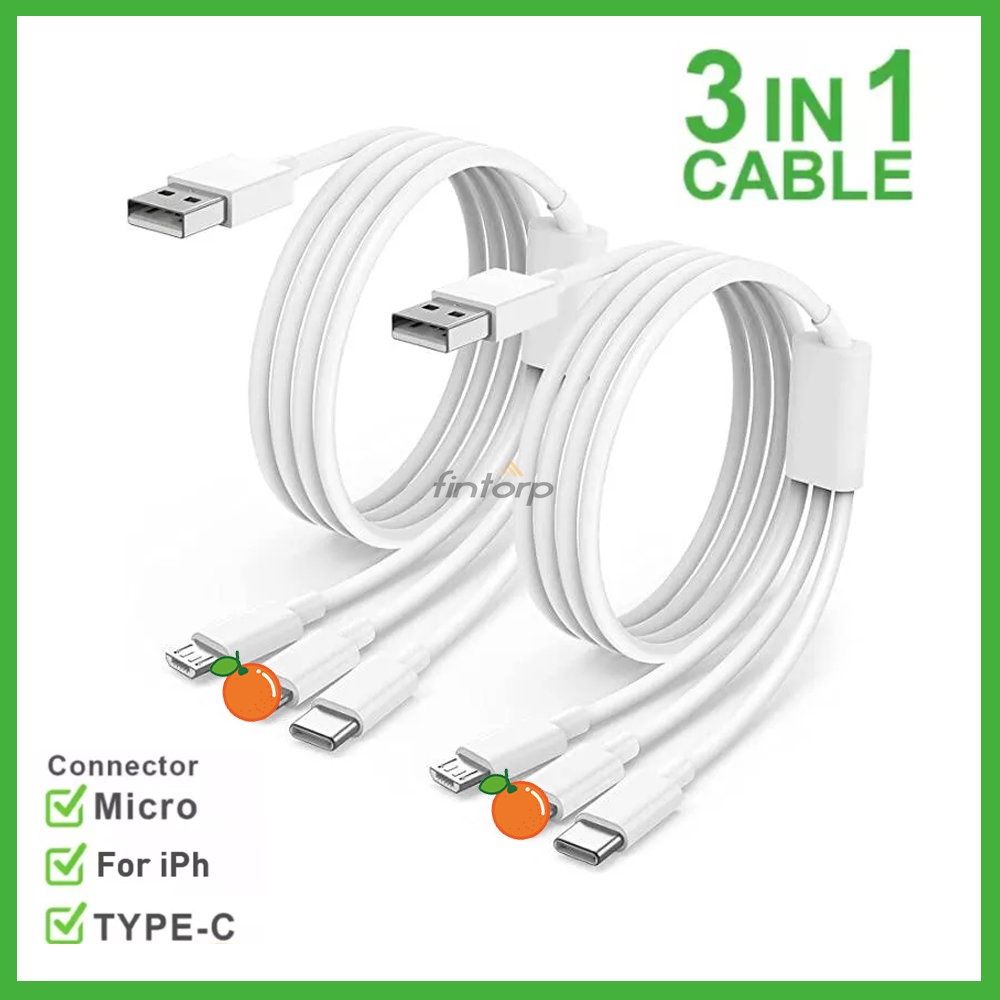 1.2m 3 in 1 Fast Charging USB C Cable for TypeC Charger Cable USB