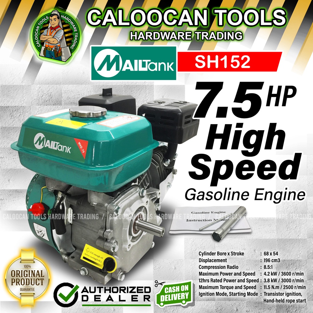 MAILTANK SH152 7.5HP High Speed Gasoline Engine CALOOCAN TOOLS Shopee Philippines