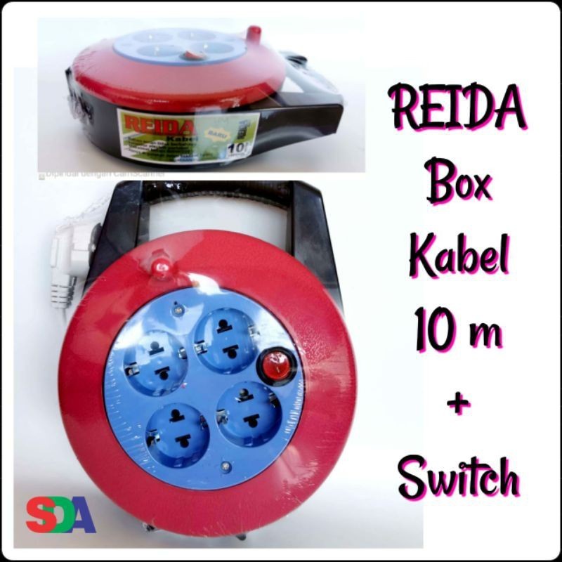 10 meter roll cable + reida brand on-off switch / 4 hole cable box ...