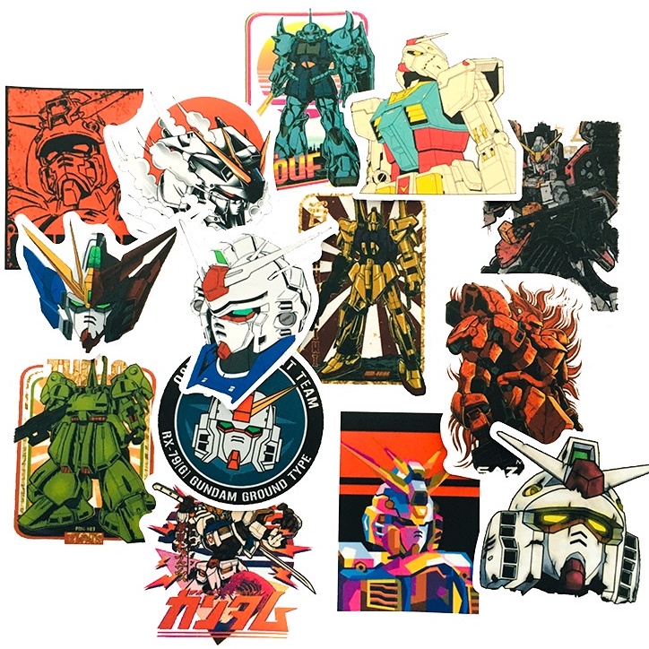 New Gundam Bandai Namco Waterproof Sticker Different Styles 50 Pieces ...