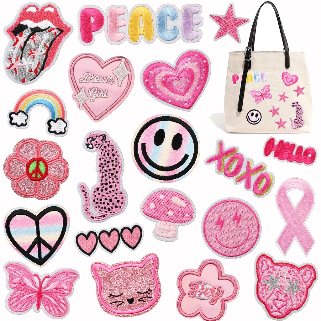 Pink Series Embroidered Patch Hot Melt Adhesive Ironing Patch for ...