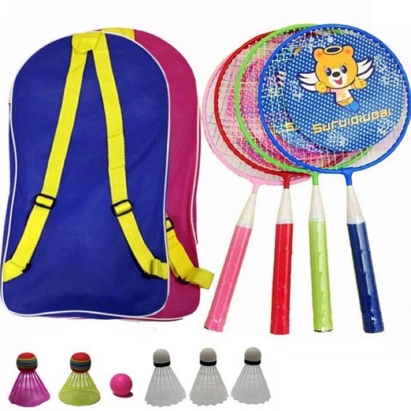 2-in-1 Kids Sports Kit: Badminton Rackets with Shuttlecocks & Table ...