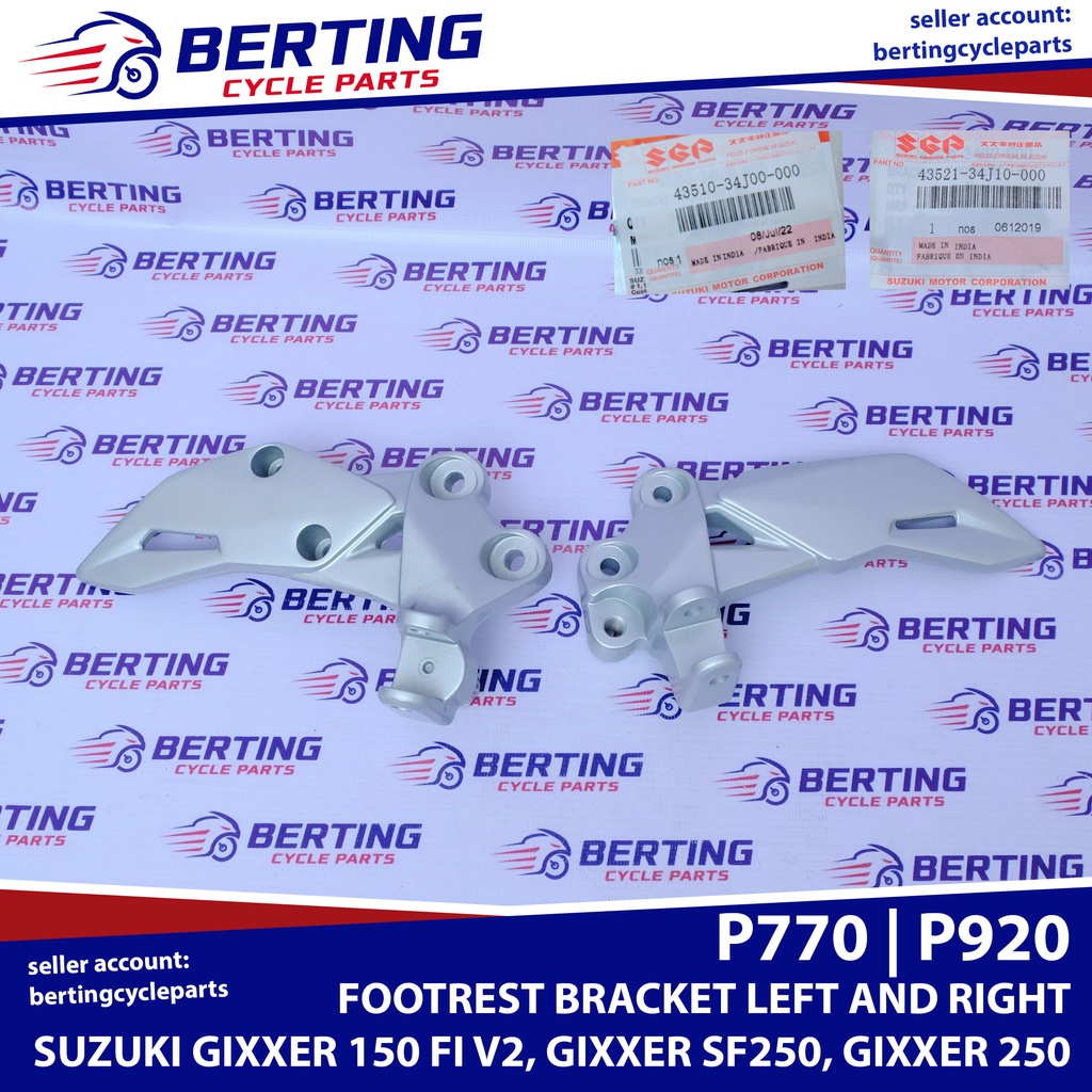 SGP FOOTREST BRACKET Suzuki Gixxer 150 FI V2 Gixxer 250 SF250 Genuine