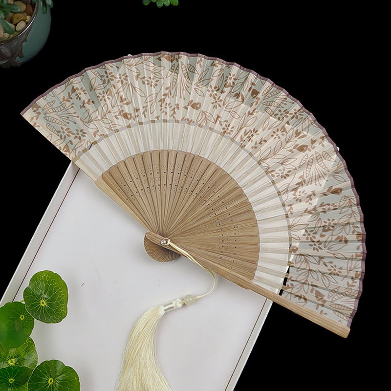 Chinese Style Vintage Folding Fan Antique Hanfu Women's Portable Small ...