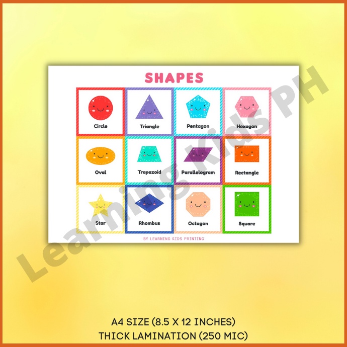 Shapes Basic Design Laminated A4 Size by LK Prints | Shopee Philippines