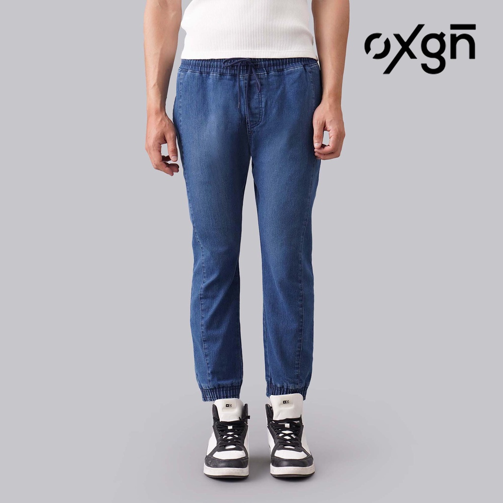 OXGN Denim Jogger Jeans For Men (Blue) Shopee Philippines