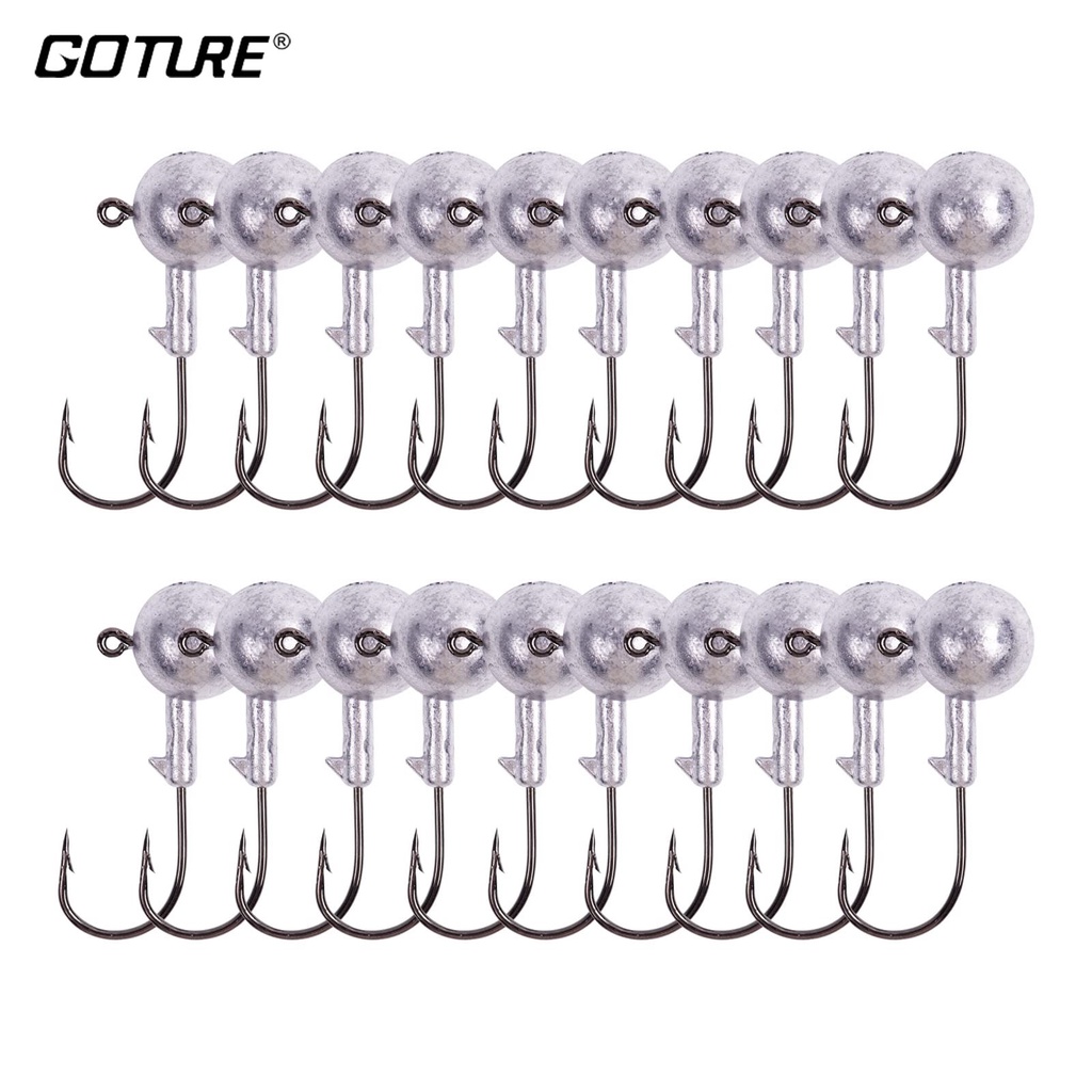 Goture Lead Head Jig Hooks Set Unpainted 20Pcs Shopee Philippines