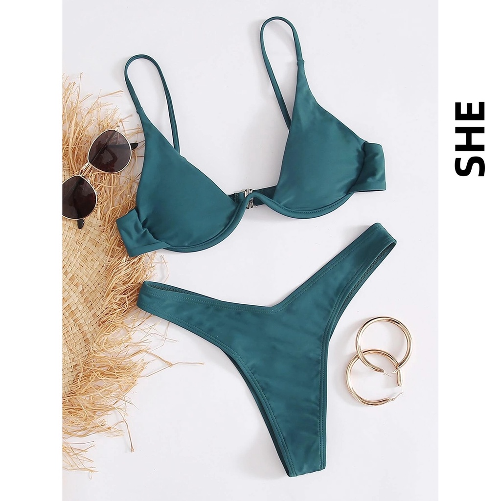 Swimsuit Swimwear Outdoor Swimming Attire Beach 2 piece Underwire High
