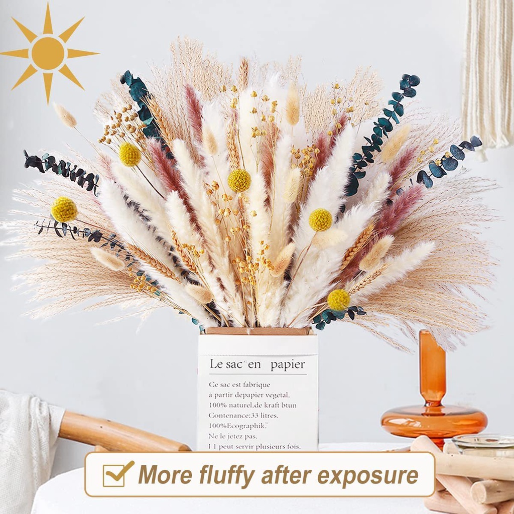 100stems Natural Reed Dried Flower Pampas Grass DIY Handmade Wedding ...