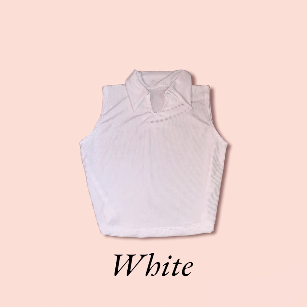 COLLARED RIBBED TANK TOP KNITTED HIGH QUALITY | Shopee Philippines