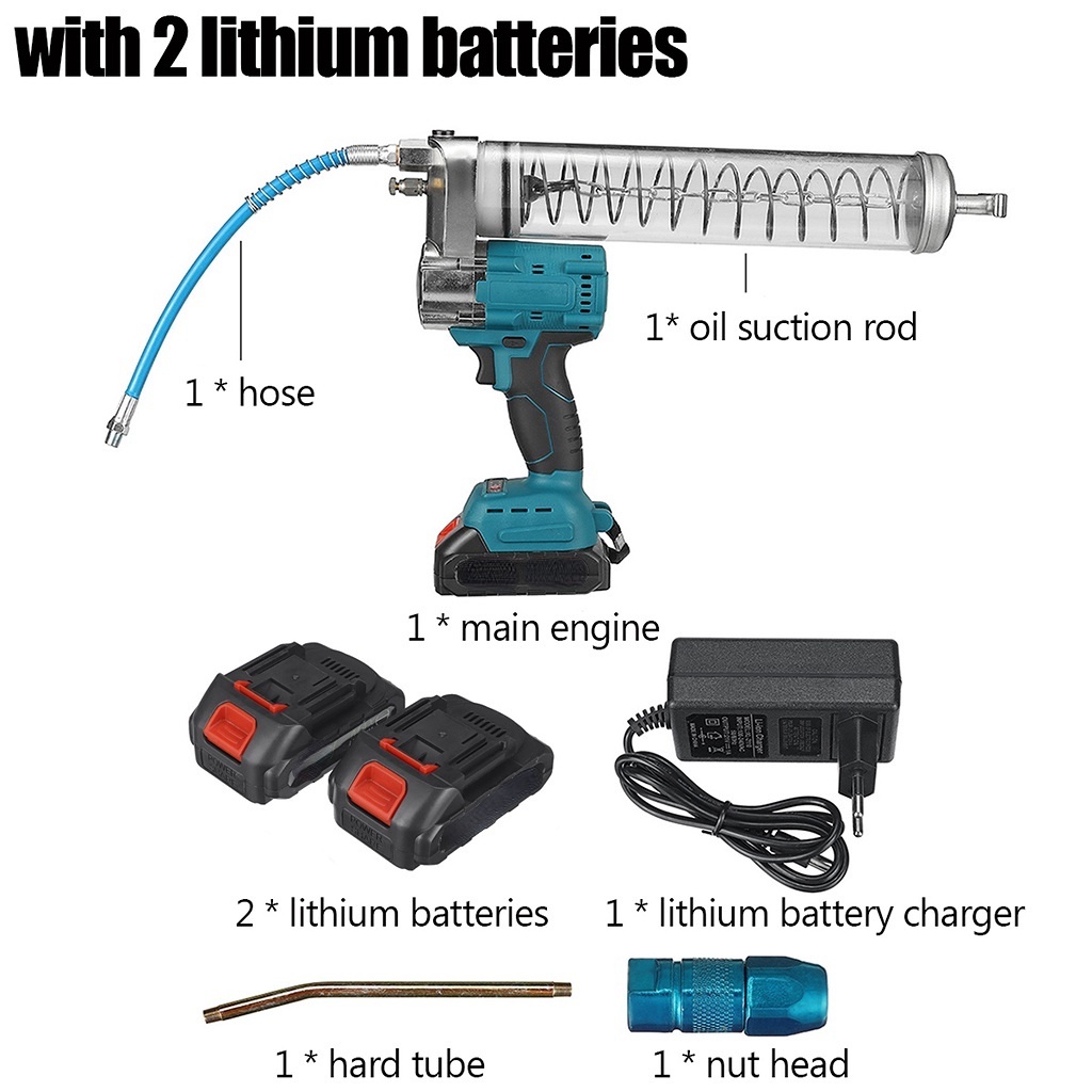 588v 700CC Cordless Lithium Electric Grease Gun Rechargeable Oil ...