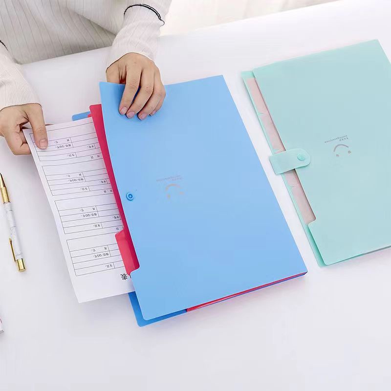 5 Pocket File Folders Expanding File Folder A4 Letter Size Paper ...