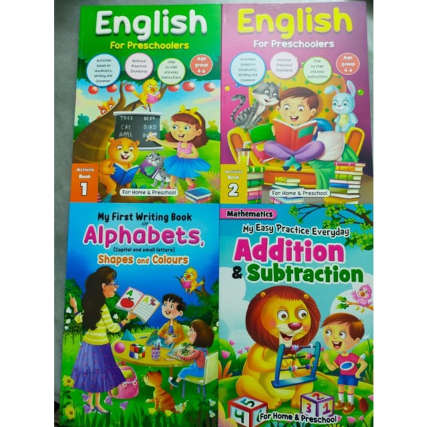 ACTIVITY BOOKS FOR PRESCHOOLERS alphabet english mathematics | Shopee ...