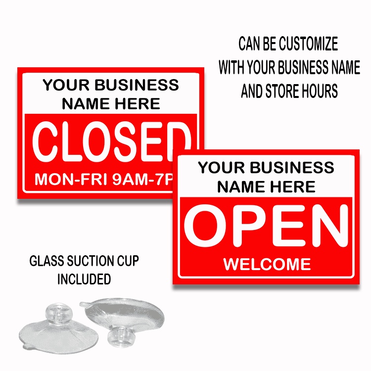 OPEN CLOSE PVC SIGNAGE CAN BE CUSTOMISE WEATHER PROOF FREE GLASS ...