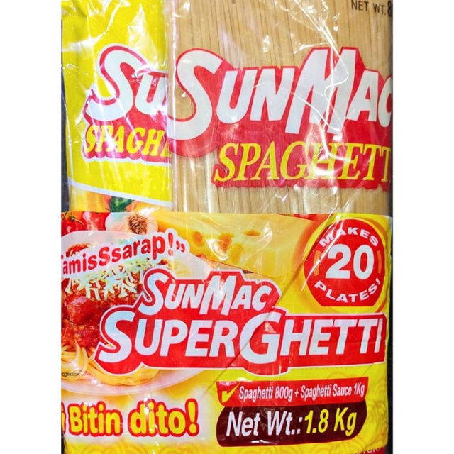 Sunmac Combo spaghetti w/ spaghetti sauce | Shopee Philippines