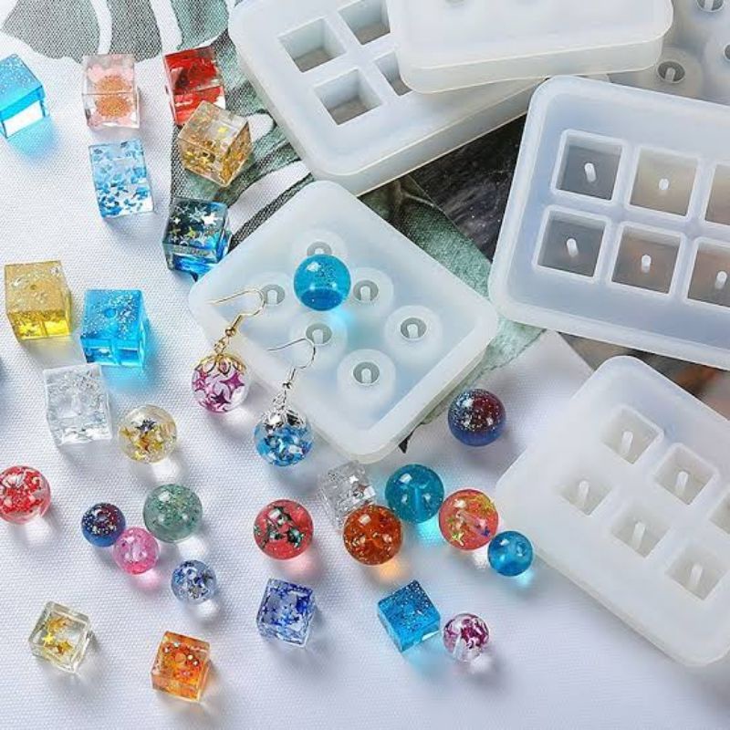 Beads resin silicone mold | Sphere beads mold | Square beads mold ...