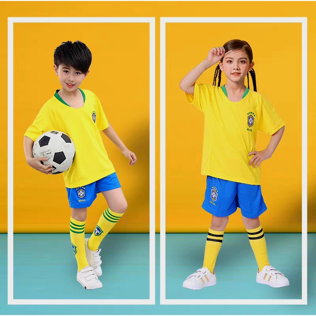 World Cup Brazil National Team Classic Kids Jersey Set