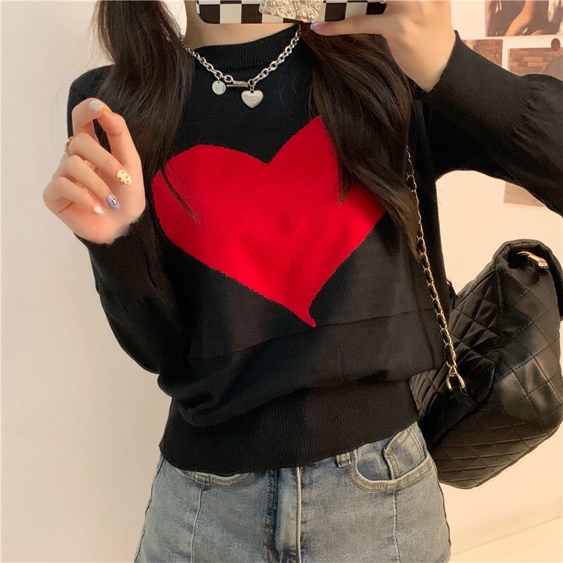 RRX Longsleeve Big Heart Knitted Top #9019 | Shopee Philippines