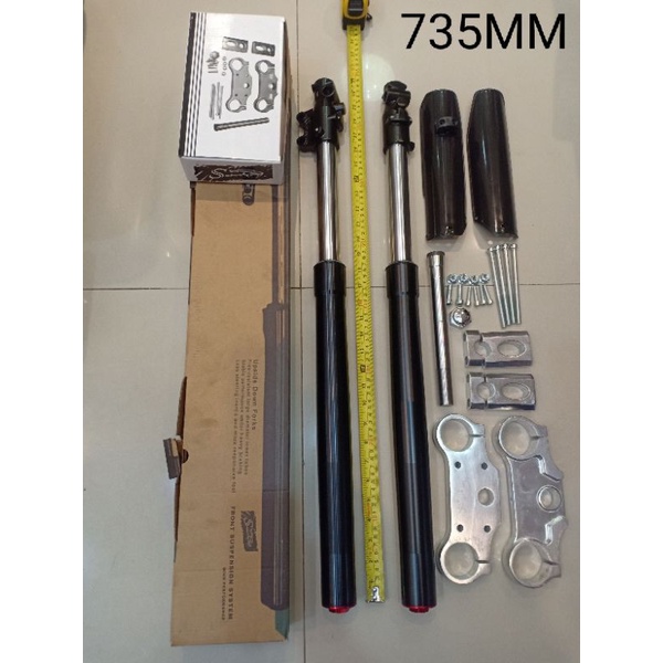 Inverted Fork 735mm/30.7 inch with steering parts (BLACK) | Shopee ...